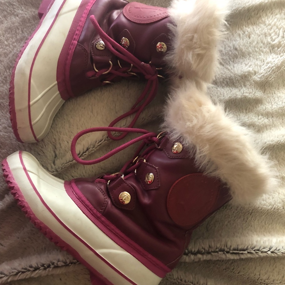 Juicy couture Girls pink faux fur winter boots insulated 4 - Picture 6 of 8